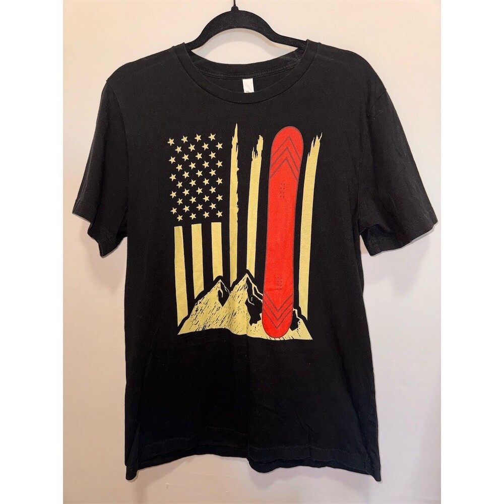 Snowboarding Shirt Men's Size L Black Mountains Ski